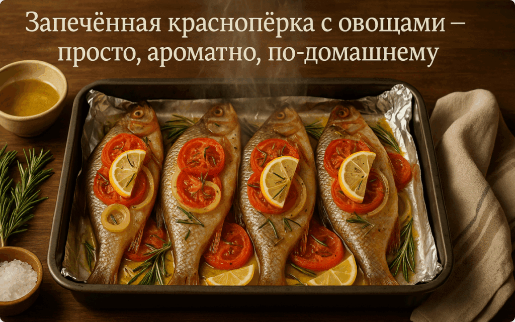 krasnoperka-zapechennaya-s-ovoshhami-1024x641 Красноперка на столе: простые рецепты для рыбаков и гурманов