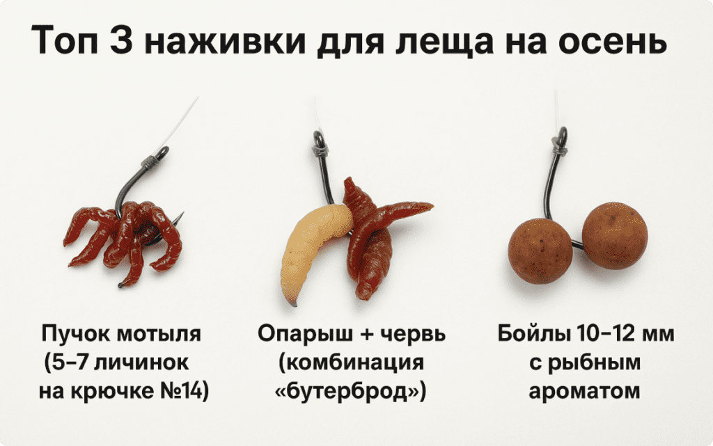 top-3-osennih-nazhivki-1024x641 Осенняя рыбалка на леща: где искать и как приманить